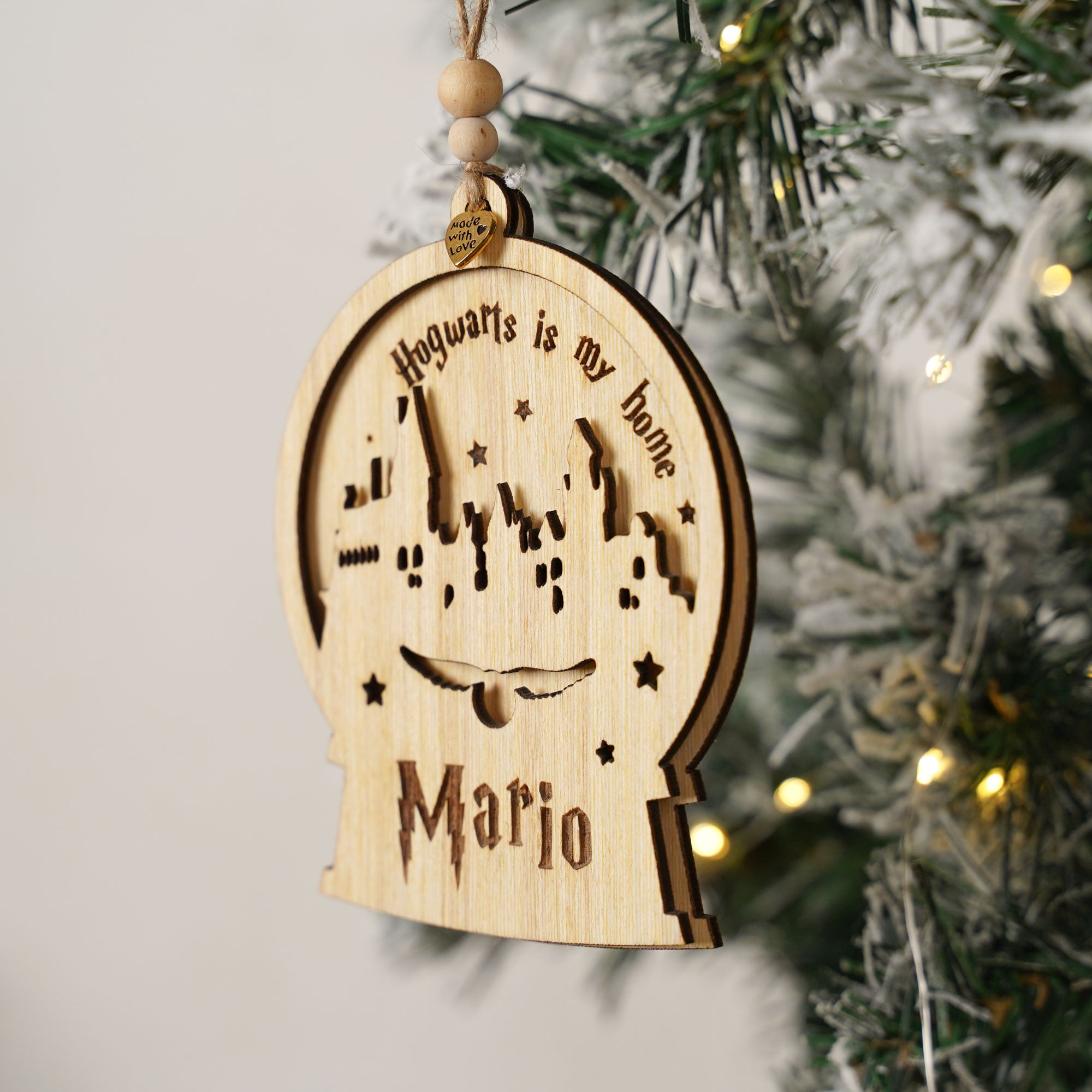 Hogwarts is my home con nome・Palline di Natale Harry Potter