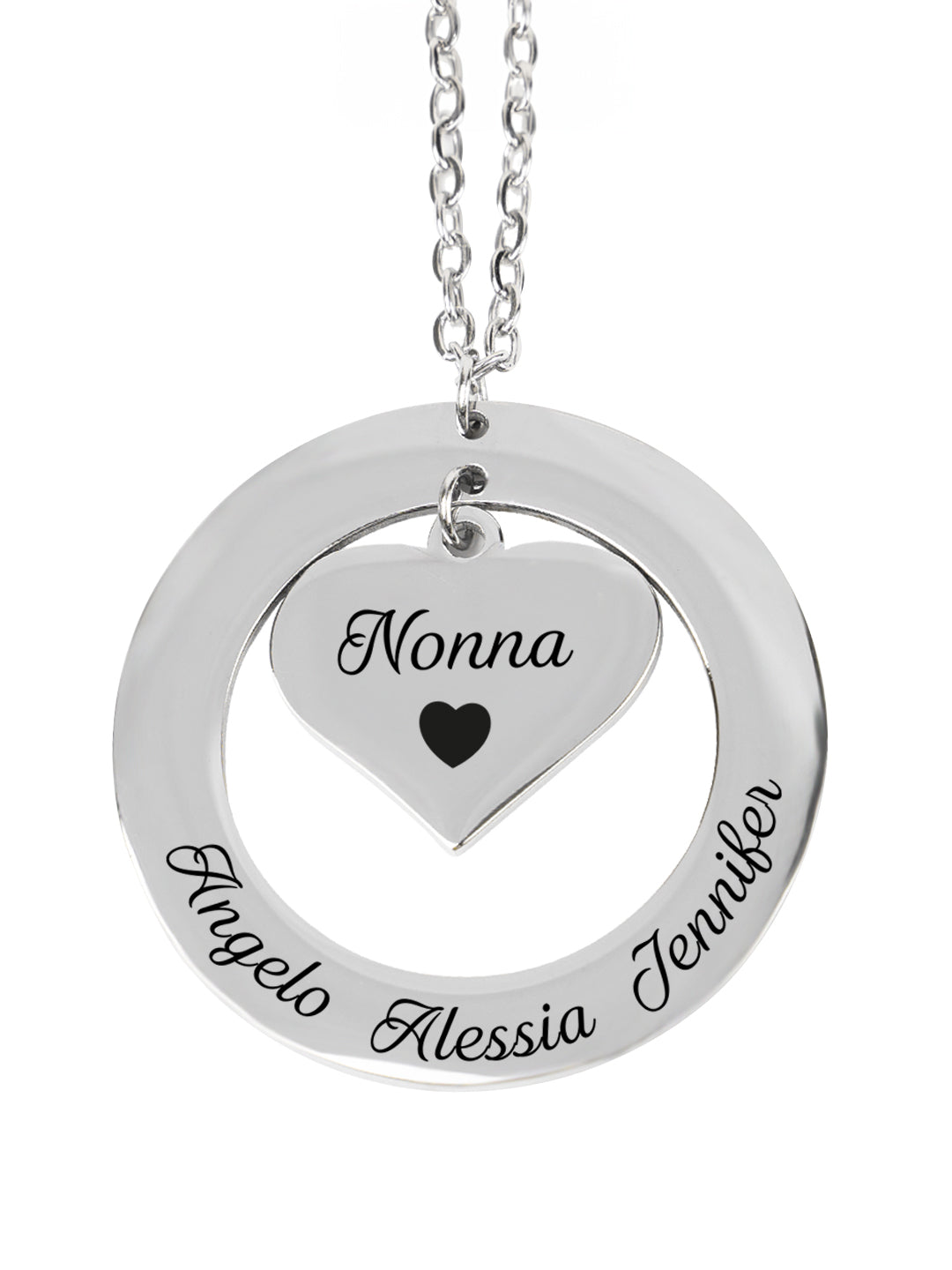 Collana Cerchio con Cuore per Mamma o Nonna