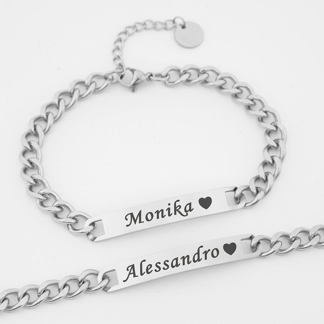 Coppia di Bracciali Amore Eterno Personalizzati con incisione