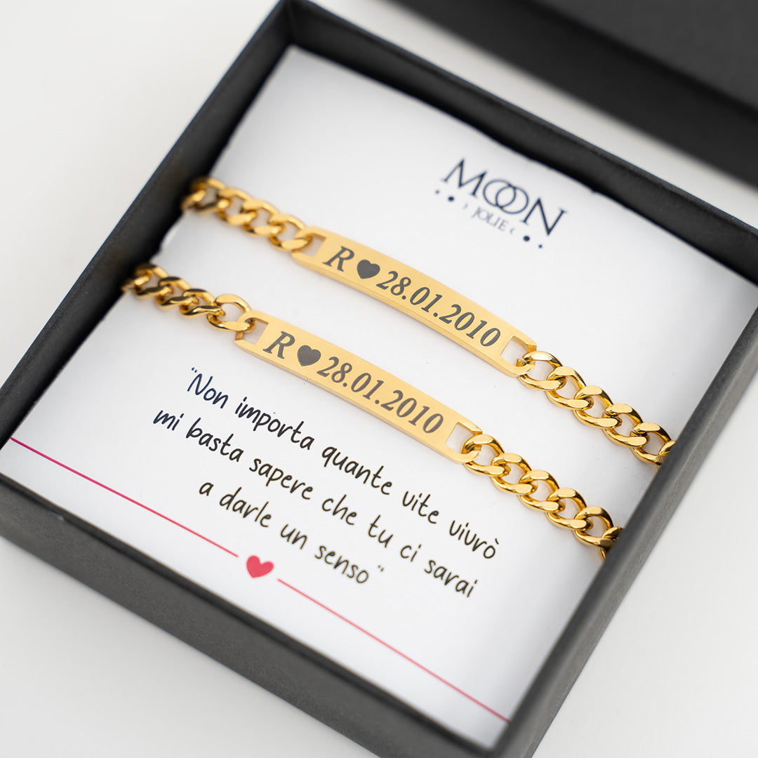 Coppia di Bracciali Amore Eterno Personalizzati con incisione