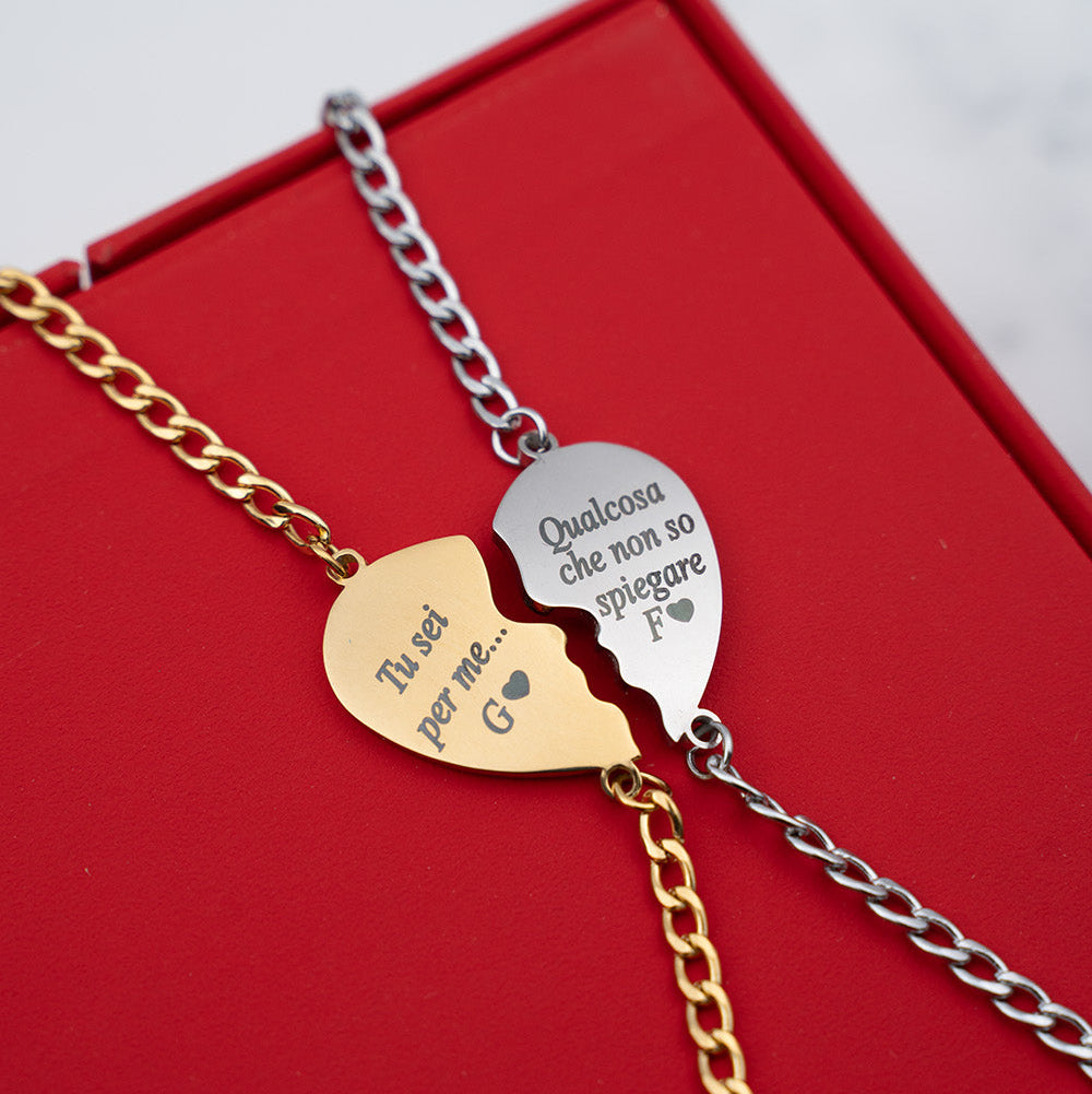 Combo Bracciali Mezzo Cuore ✦ Tu sei per me