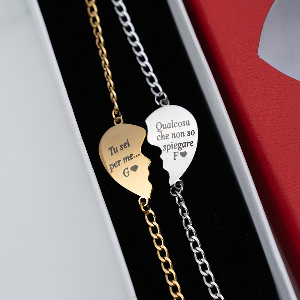 Combo Bracciali Mezzo Cuore ✦ Tu sei per me