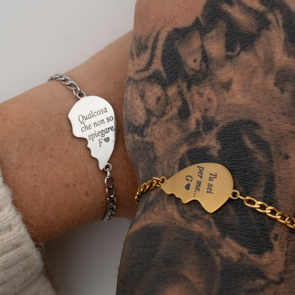 Combo Bracciali Mezzo Cuore ✦ Tu sei per me
