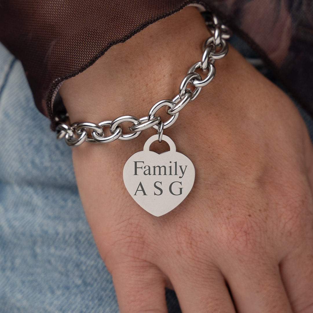 My Love Tag ✦ Bracciale Catena con Tag Cuore Personalizzabile