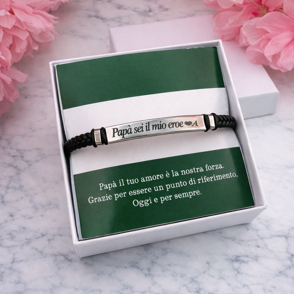 Bracciale Papà sei il Mio Eroe Personalizzato