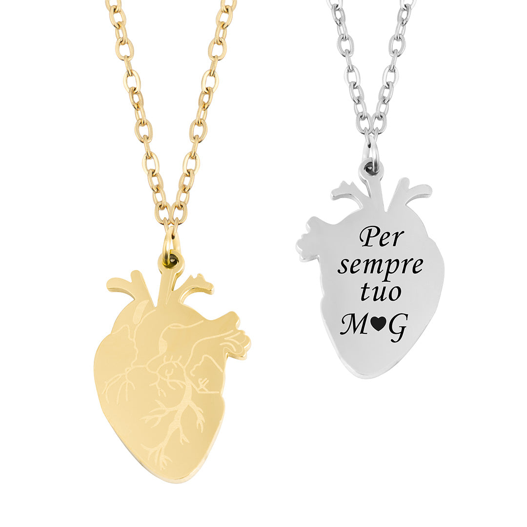 Stringimi Forte ✦ Collana con Cuore Anatomico Personalizzata
