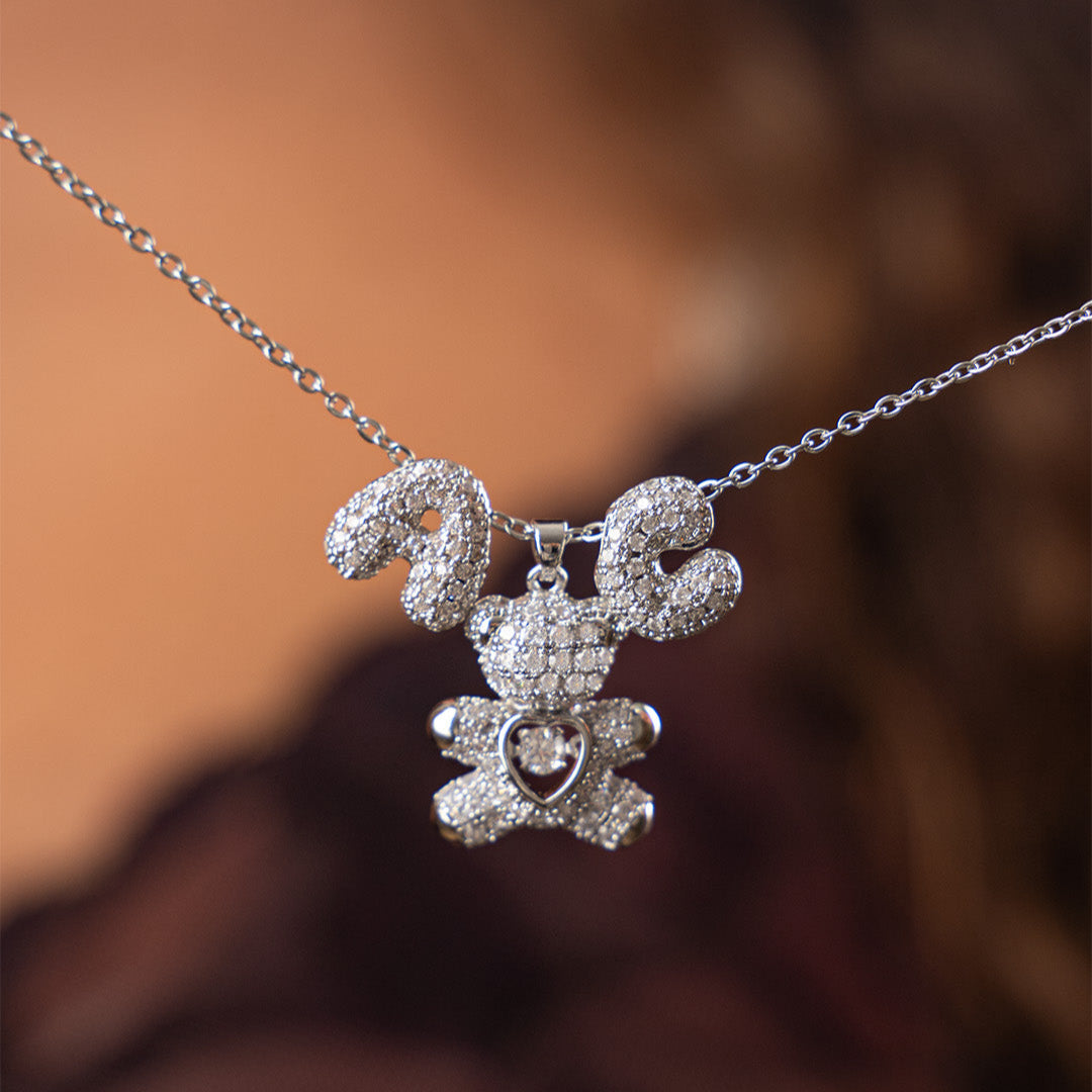 Collana con Orsacchiotto e Lettere Bubble ✦ CollanaMamma Orso