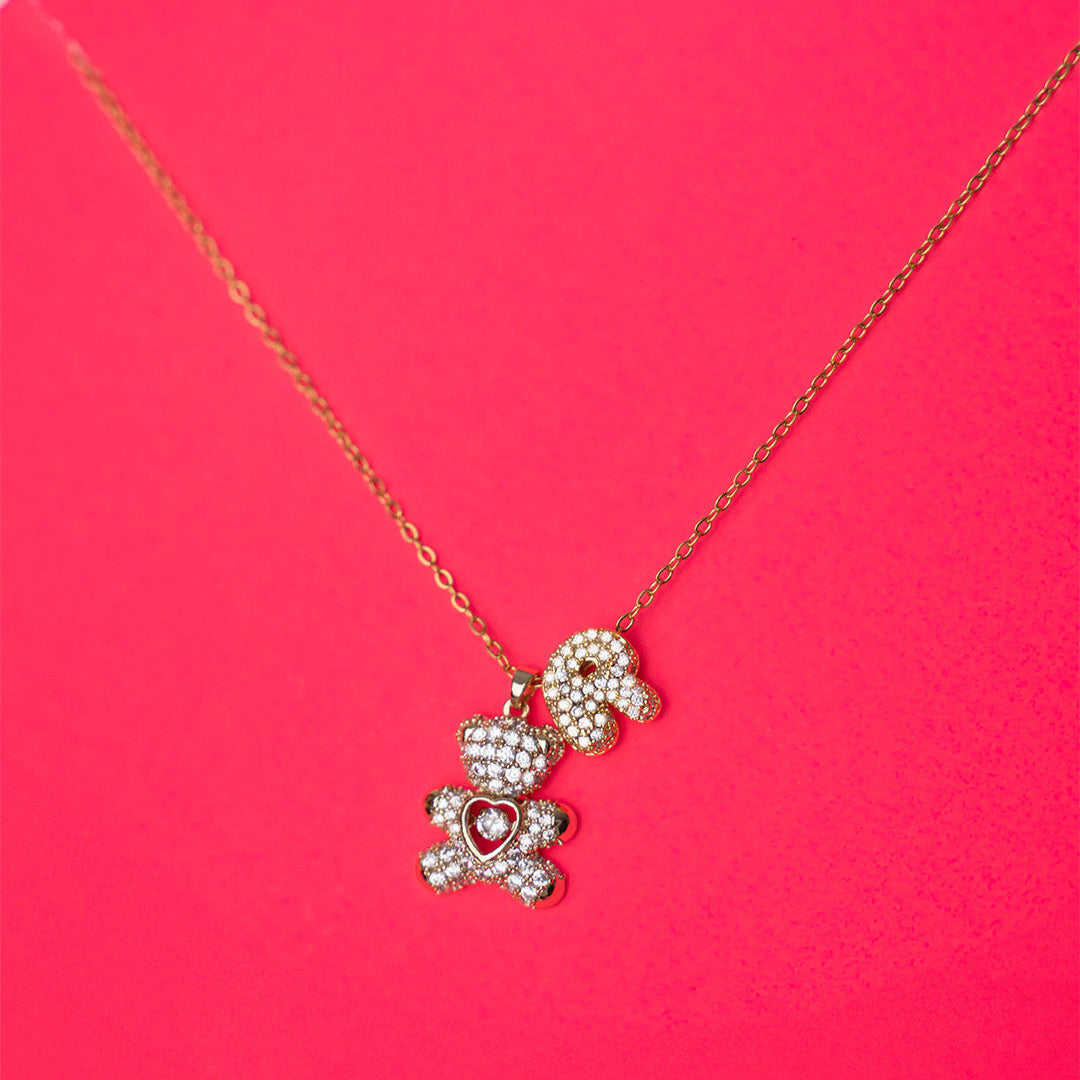 Collana con Orsacchiotto e Lettere Bubble ✦ CollanaMamma Orso