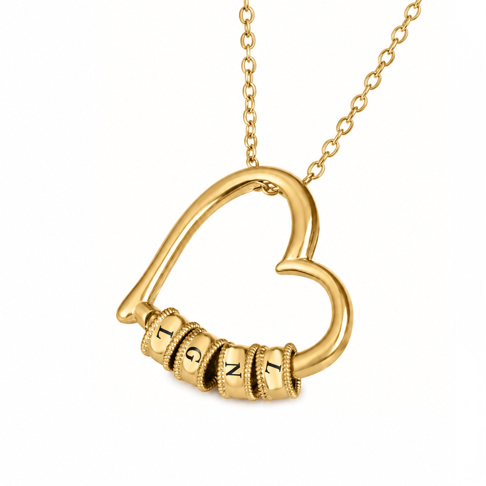 Collana Cuore Lucchetto con Charm ✦ Le iniziali del tuo Cuore