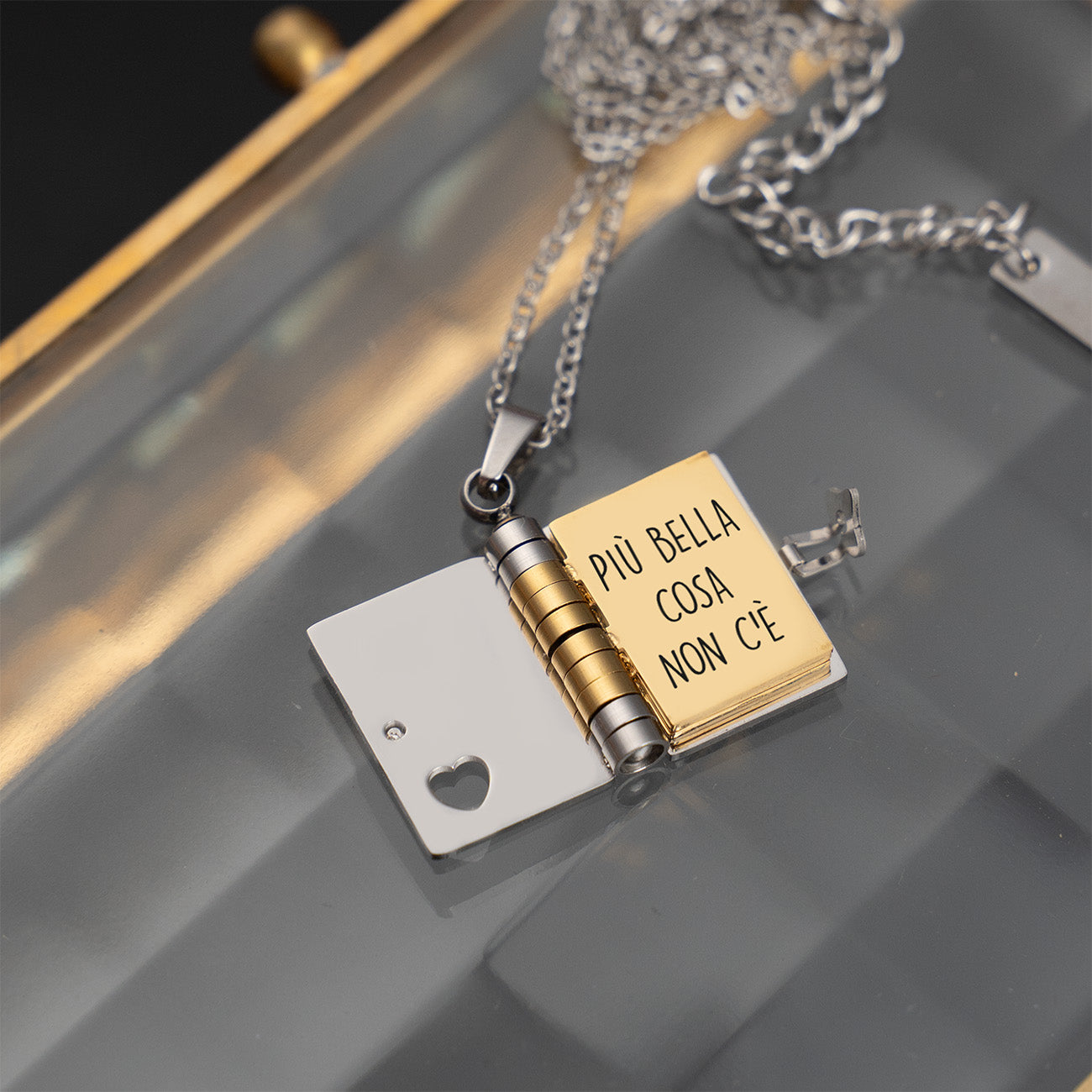 Collana Libro con frase ✦ Più bella cosa non c'é