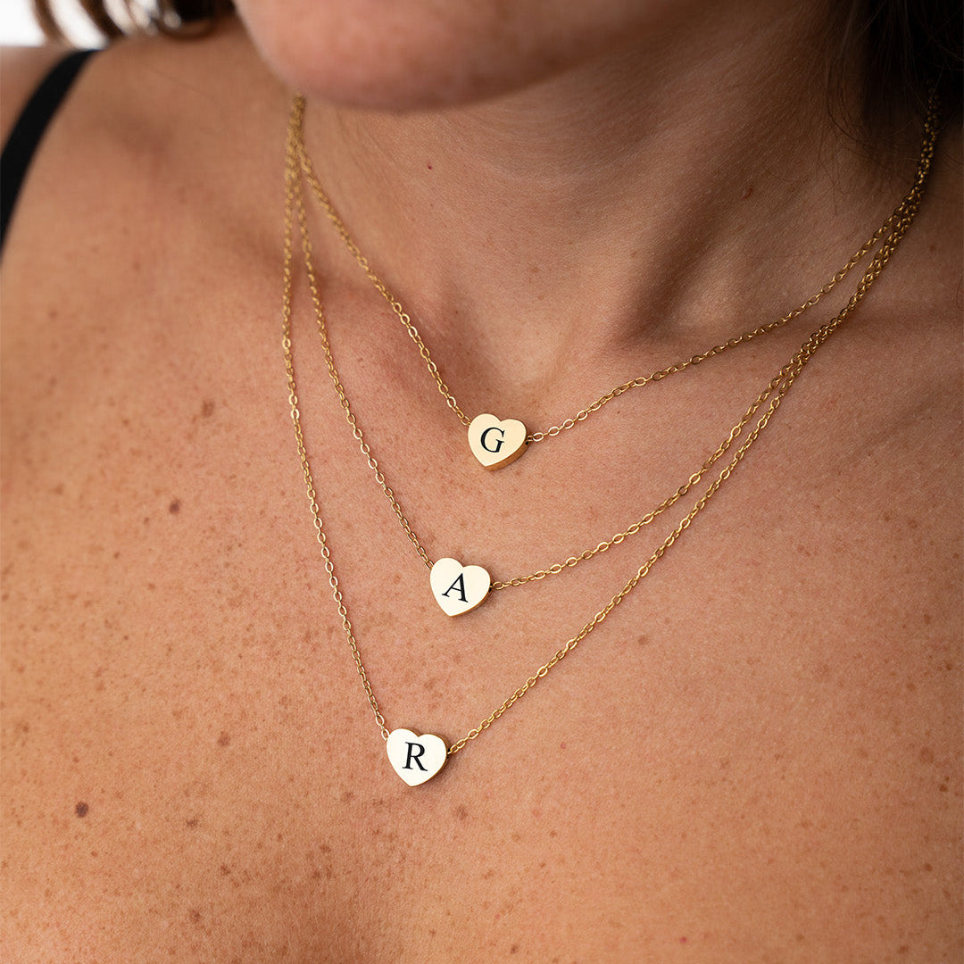 Trilogia Del Cuore ✦ Collana con 3 Cuoricini Pendenti Personalizzabili