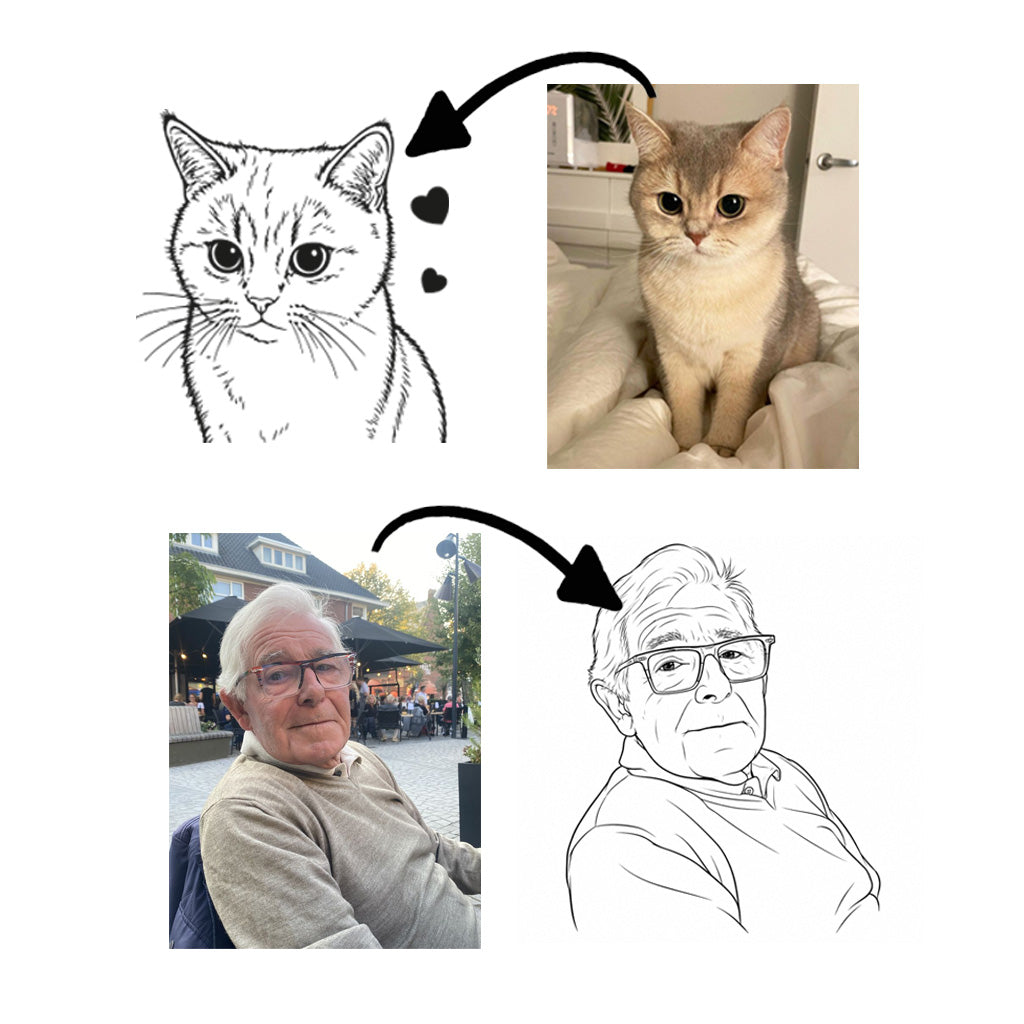 Collana Fotoincisa con Disegno a Mano e Dedica sul Retro