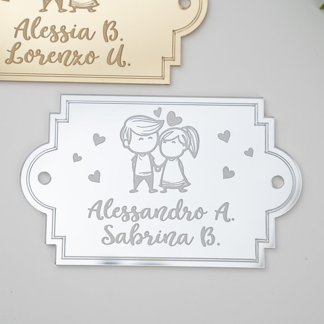 Fuoriporta Coppia con Nomi personalizzati in plexiglass