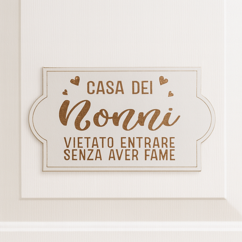 Fuoriporta per i Nonni con Frase Vietato entrare senza Aver Fame