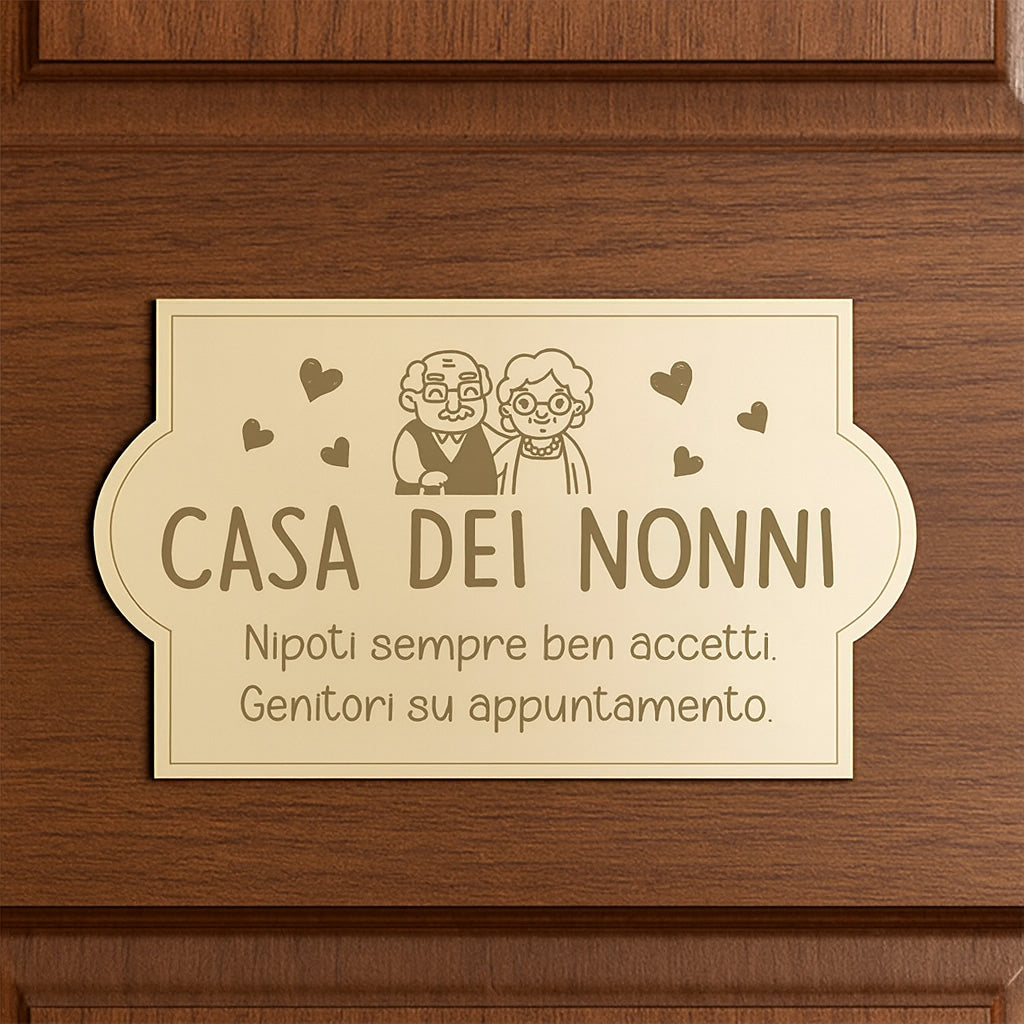 Fuoriporta casa dei Nonni con Frase simpatica in Plexiglass