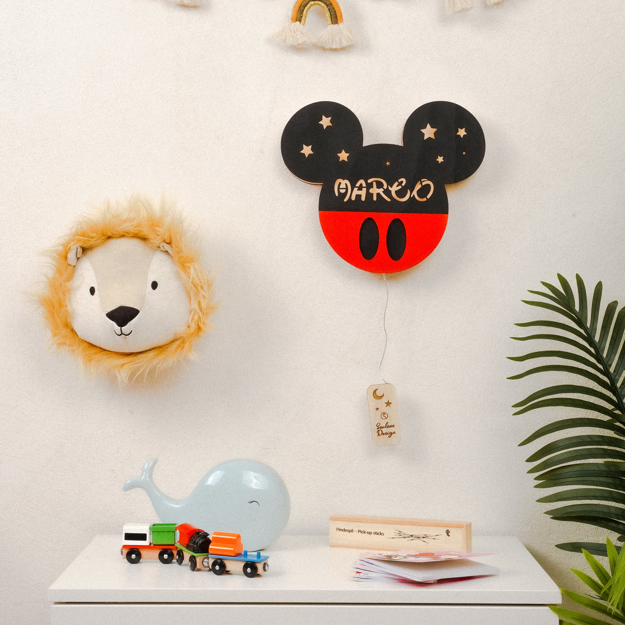 Lampada Topolino a Parete con Nome Personalizzato