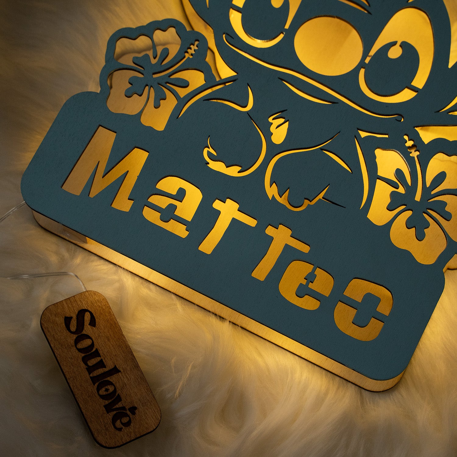 Lampada Stitch con Nome Personalizzato