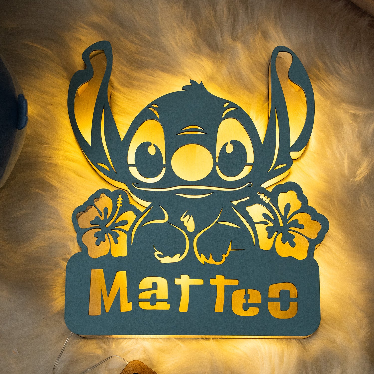 Lampada Stitch con Nome Personalizzato