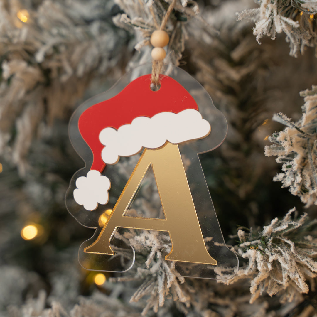 Lettera Natalizia con Cappello di Babbo Natale ・Pallina di Natale Personalizzata
