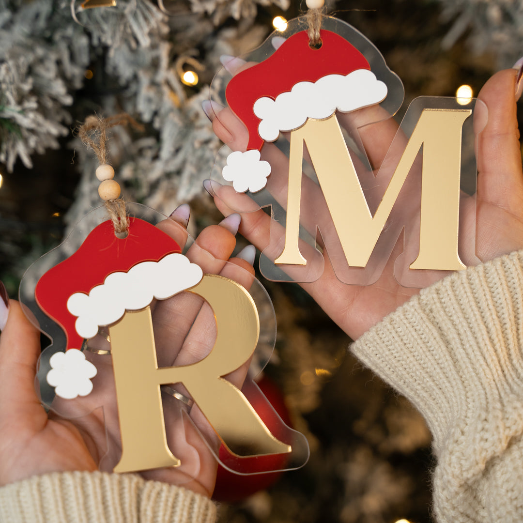 Lettera Natalizia con Cappello di Babbo Natale ・Pallina di Natale Personalizzata