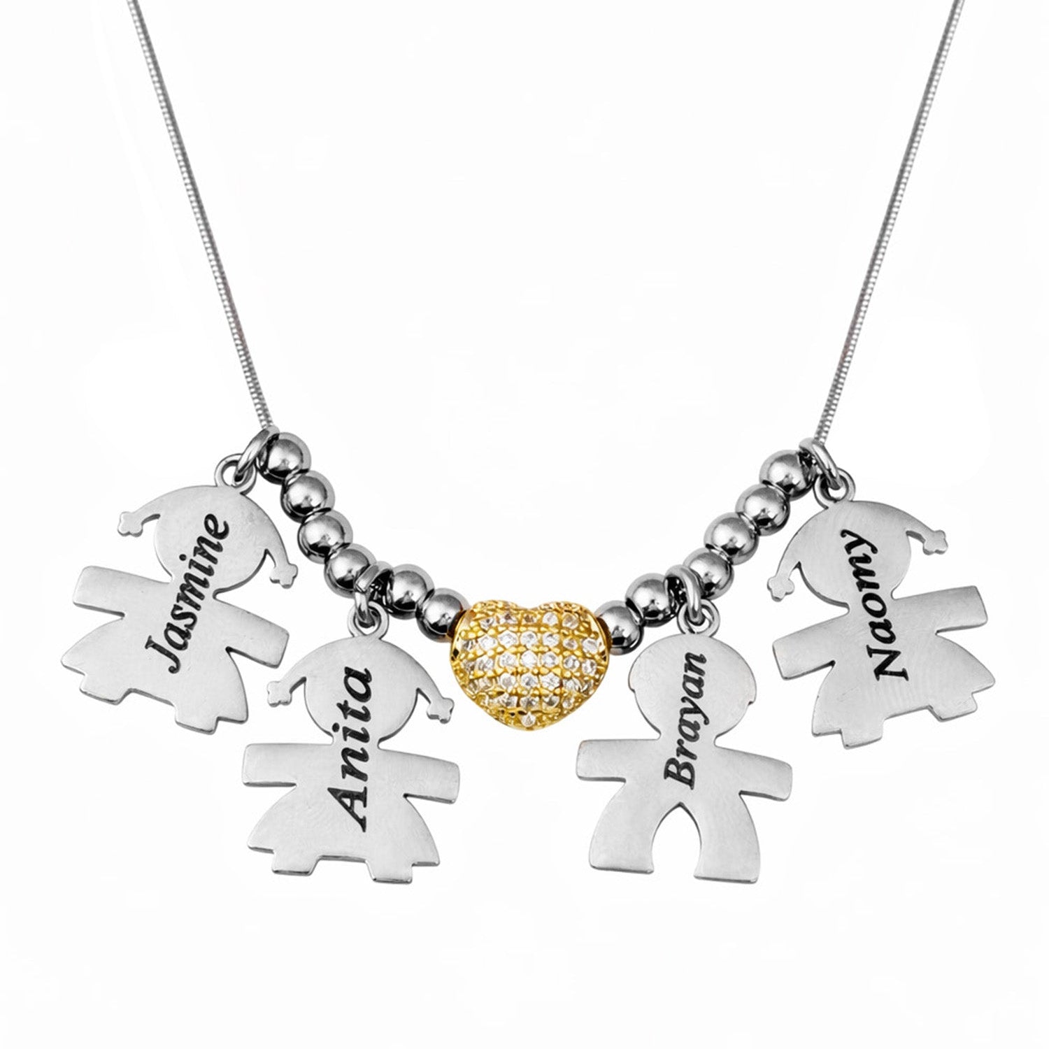 Mamma Vi Ama ✦ Collana con ciondoli Bimbi Personalizzati con Nomi