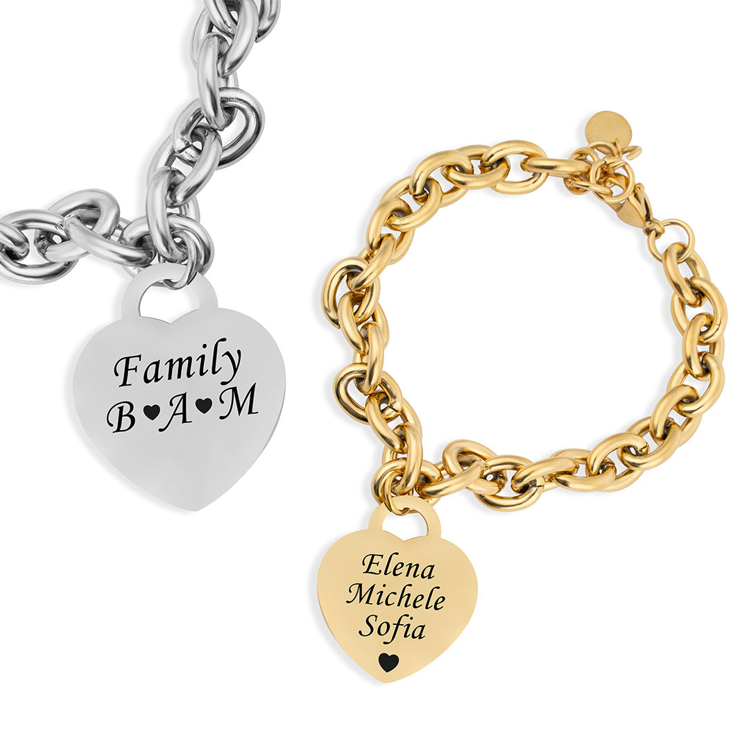 My Love Tag ✦ Bracciale Catena con Tag Cuore Personalizzabile