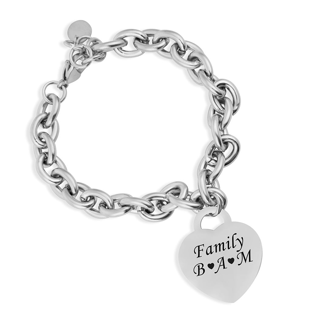 My Love Tag ✦ Bracciale Catena con Tag Cuore Personalizzabile