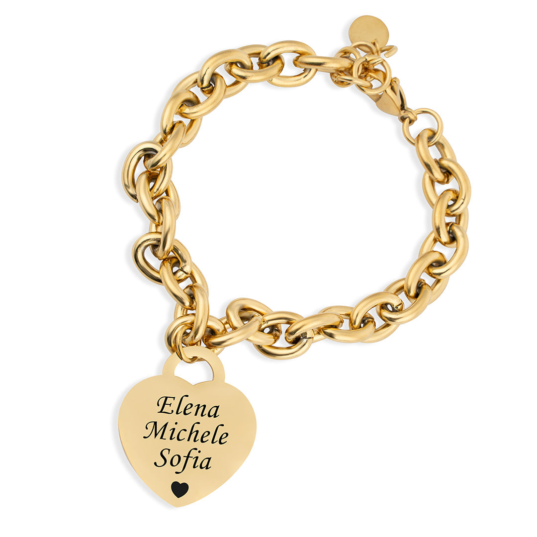 My Love Tag ✦ Bracciale Catena con Tag Cuore Personalizzabile