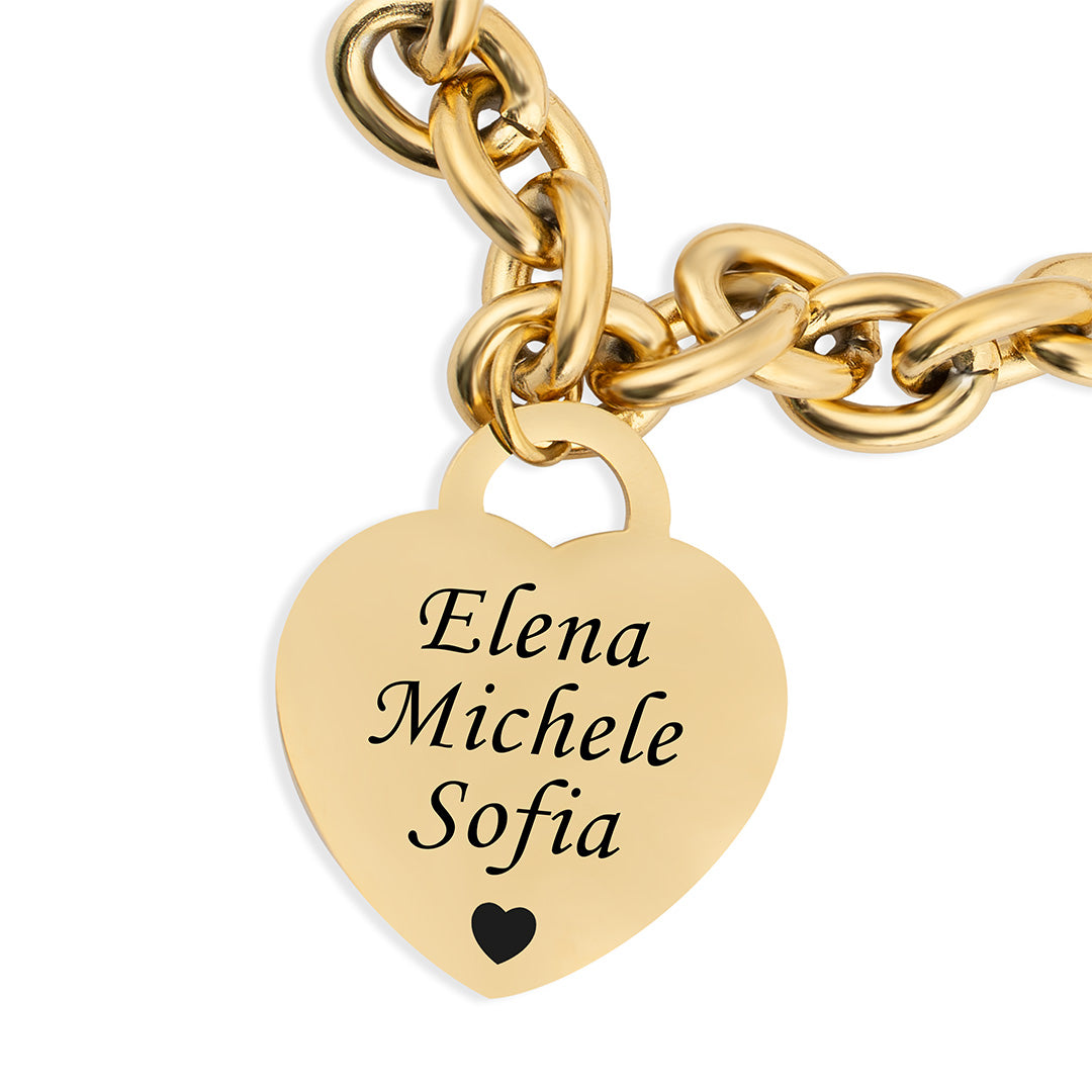 My Love Tag ✦ Bracciale Catena con Tag Cuore Personalizzabile