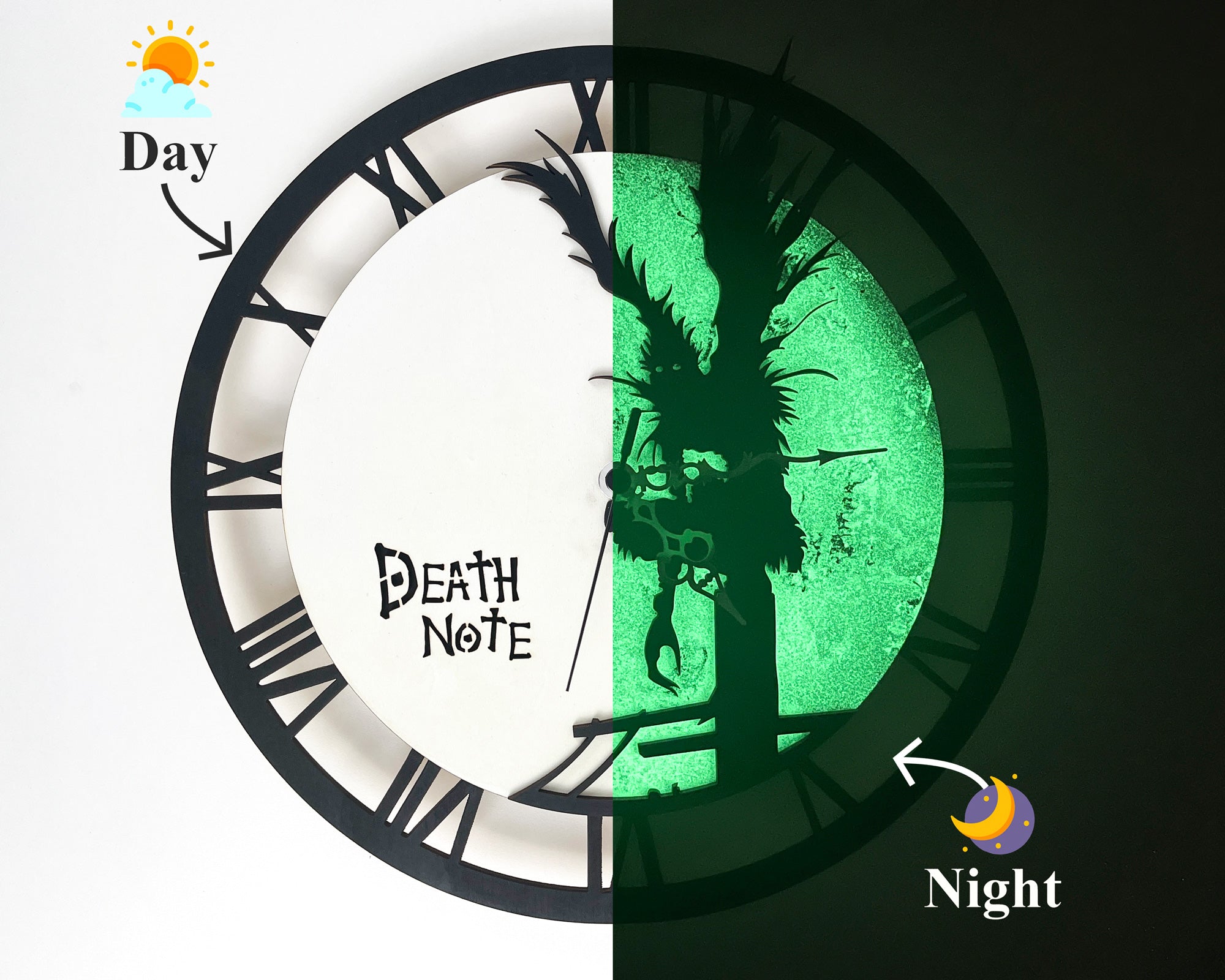 Death Note Orologio 3D Luminescente