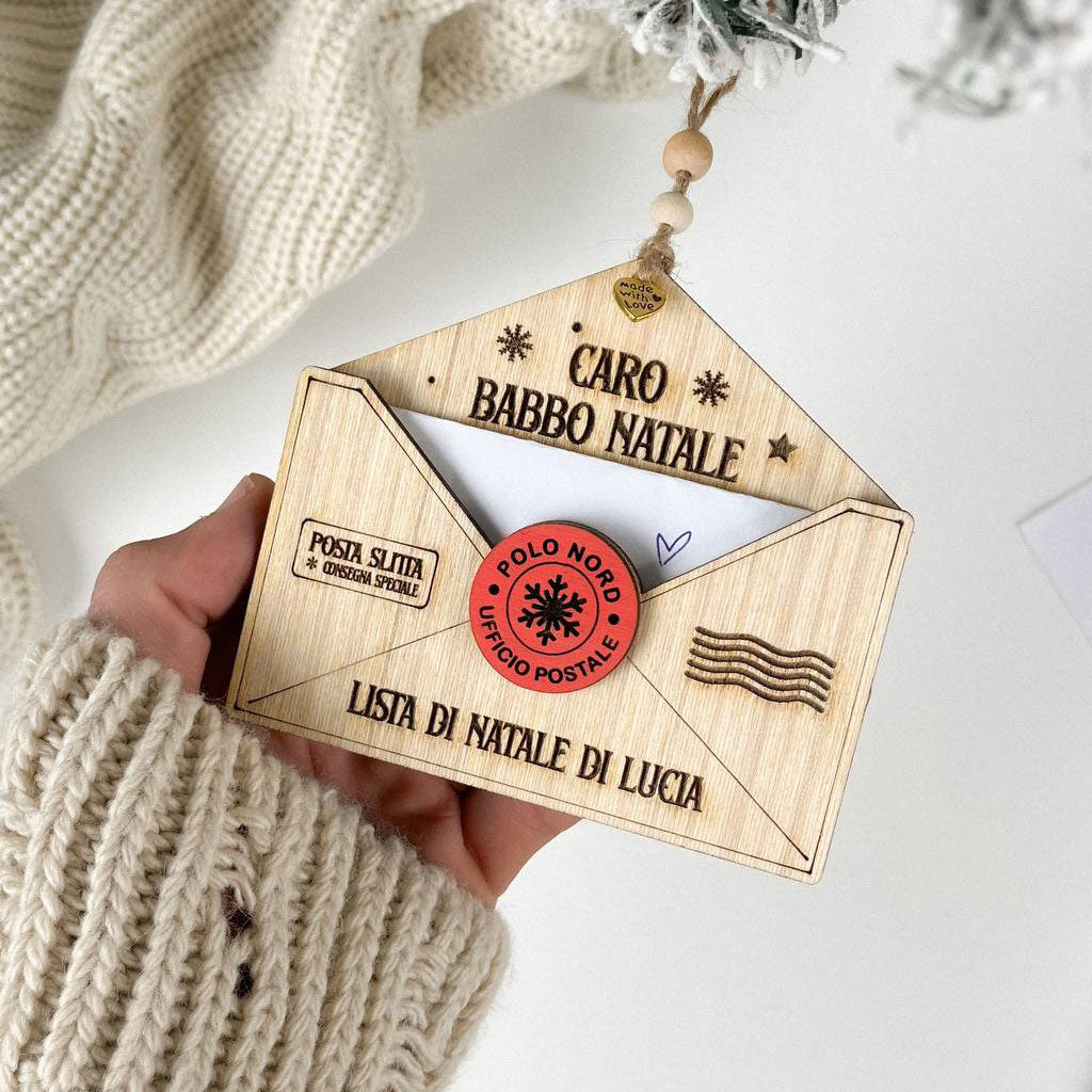 Busta lista di Natale in legno・Palline di Natale Personalizzate