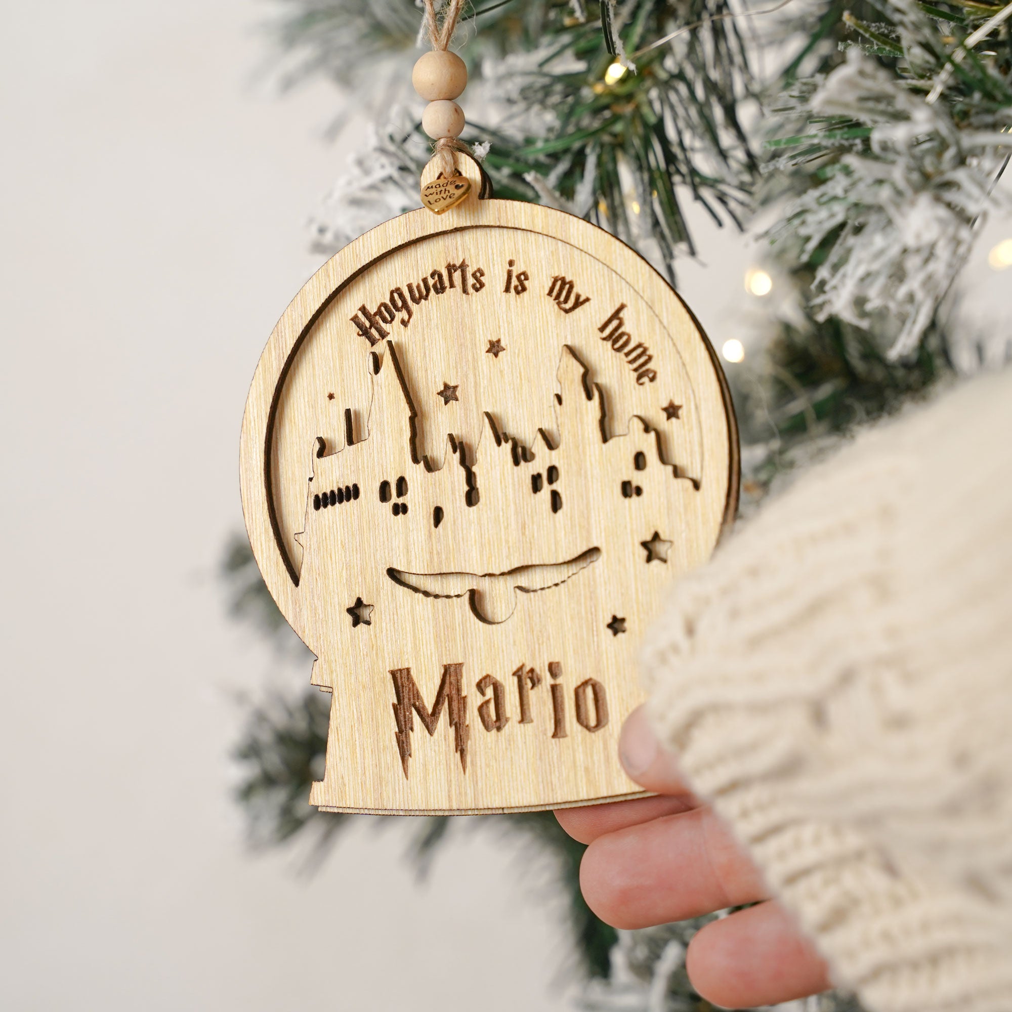 Hogwarts is my home con nome・Palline di Natale Harry Potter