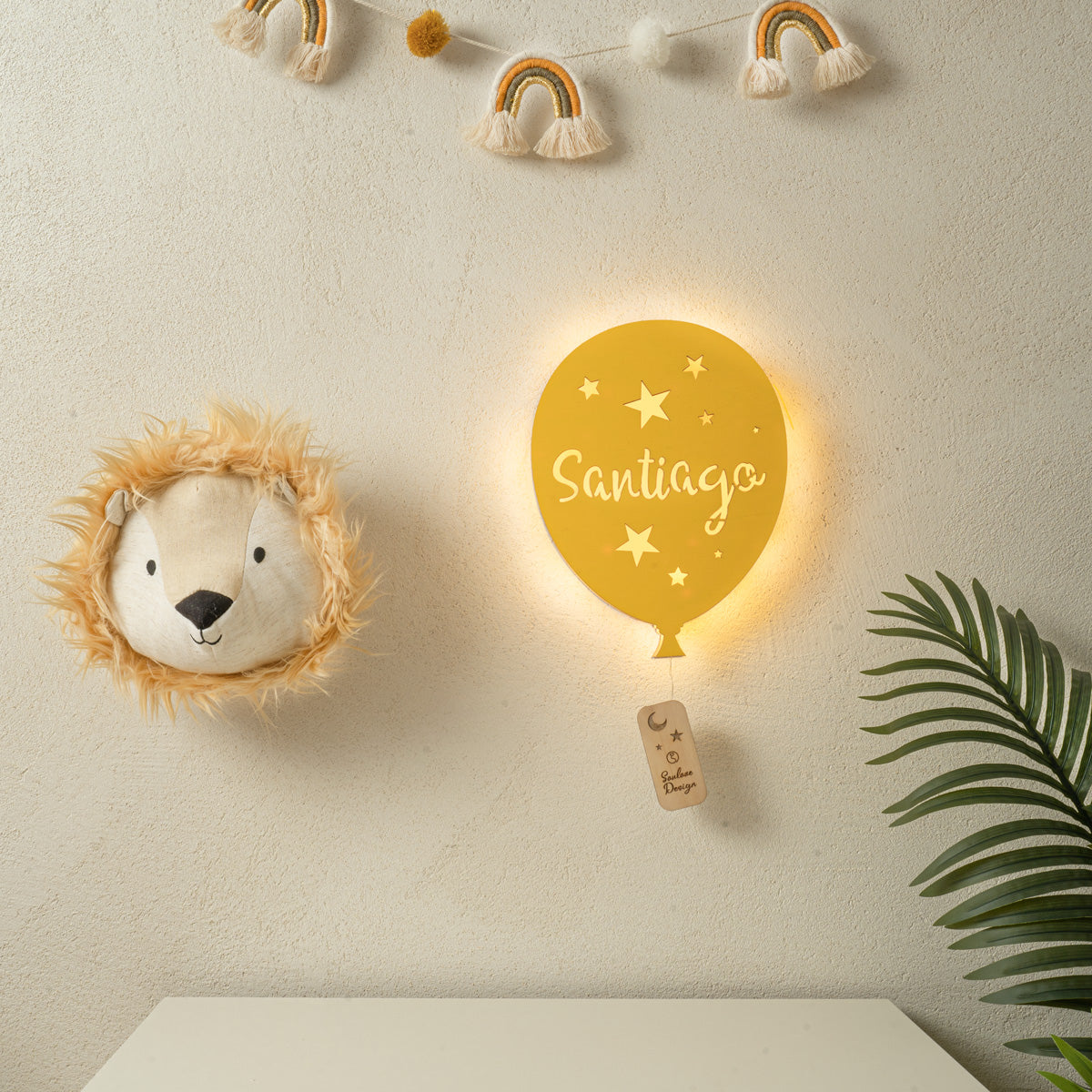 Lampada Palloncino a Parete con Nome Personalizzato