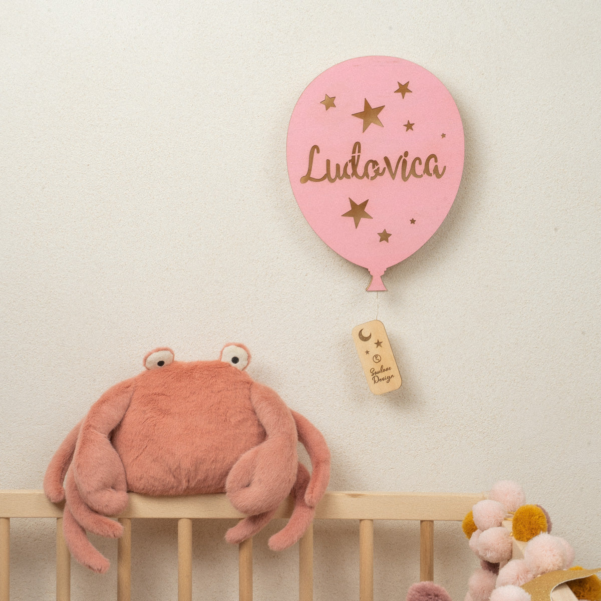 Lampada Palloncino a Parete con Nome Personalizzato