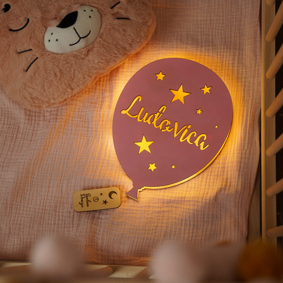 Lampada Palloncino a Parete con Nome Personalizzato