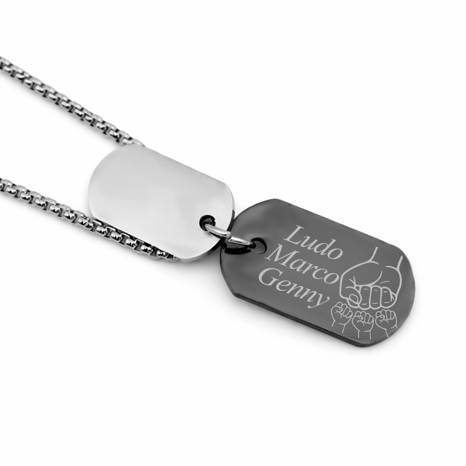 Collana Papà Amore Senza Fine ✦ Piastrine Personalizzate con Nomi Figli