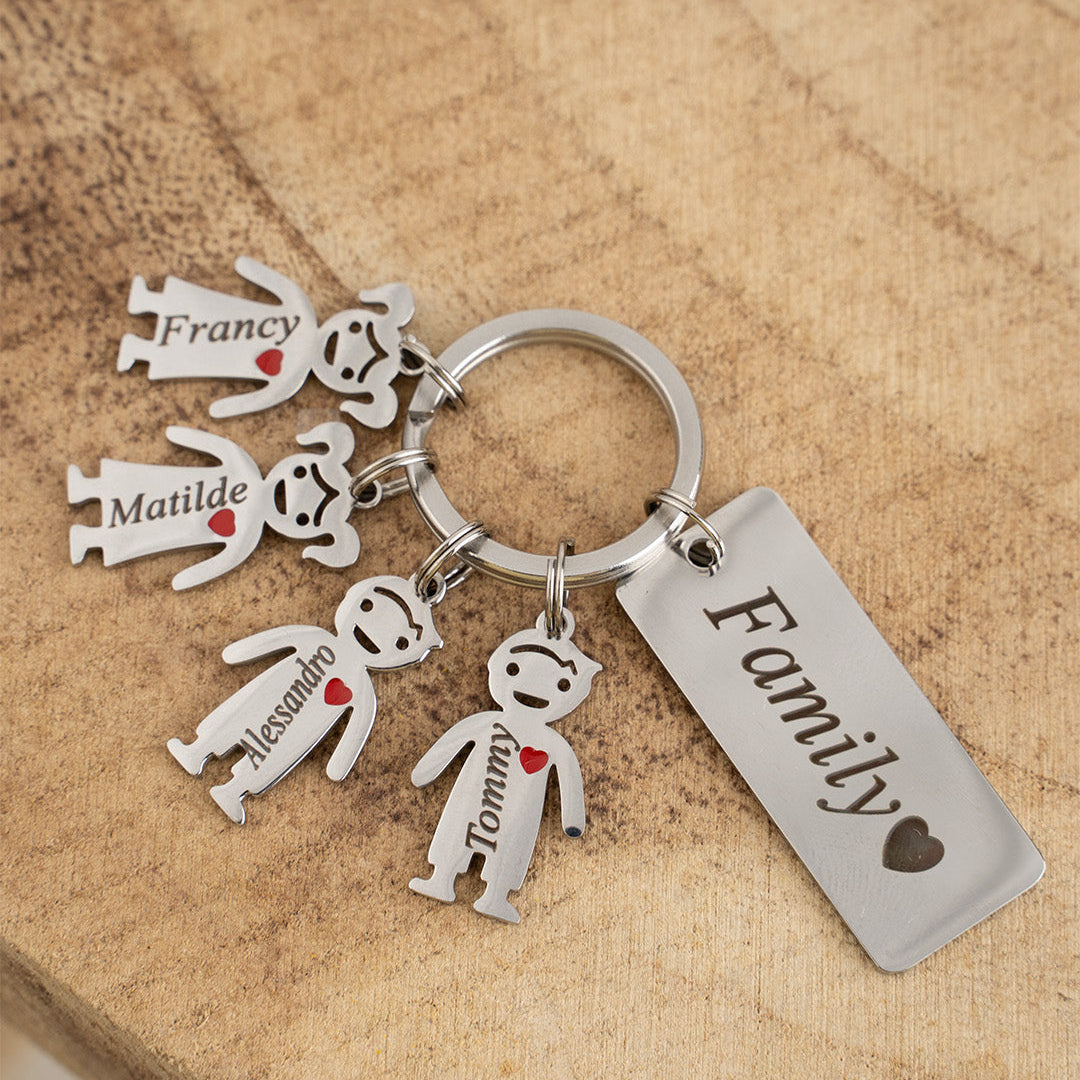 Portachiavi Famiglia Componibile con incisione dei Nomi ✦ My Sweet Family