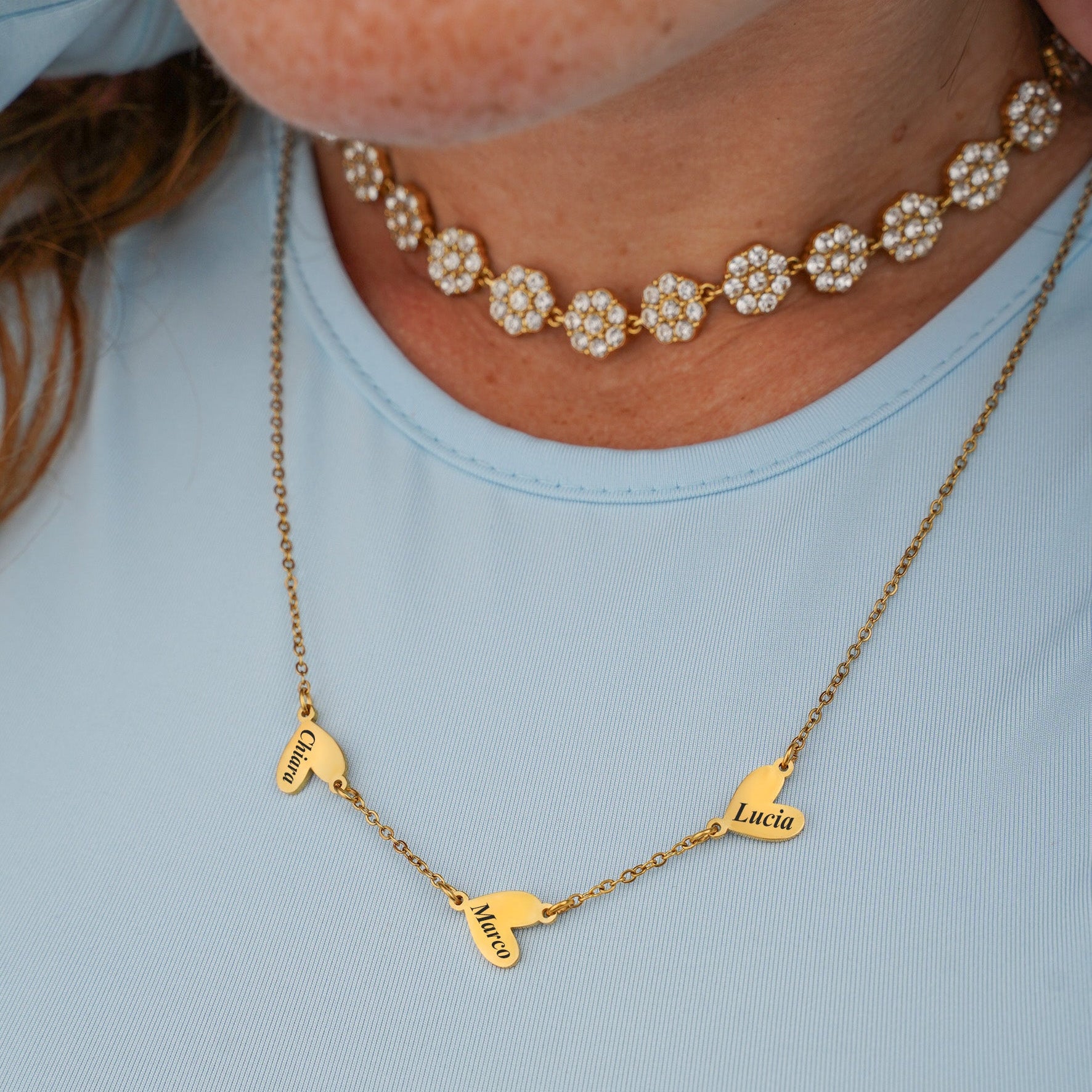 Set Mamma ✦ Collana e Bracciale con Cuoricini personalizzati
