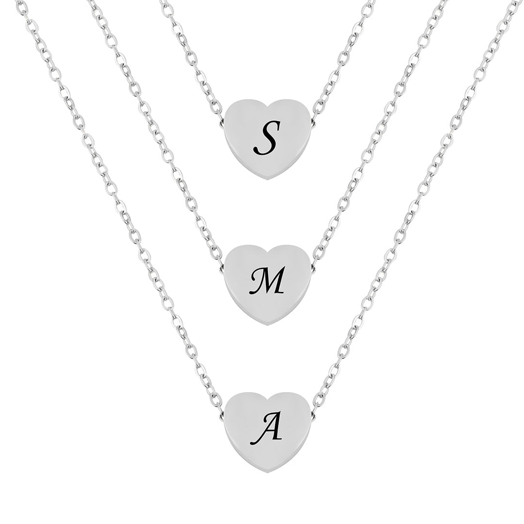 Trilogia Del Cuore ✦ Collana con 3 Cuoricini Pendenti Personalizzabili