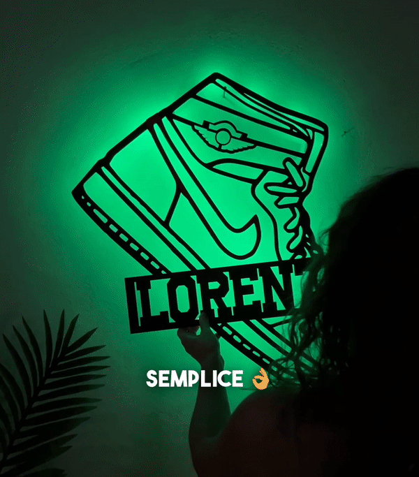 Jordan Decoro Personalizzato in Legno illuminato a Led