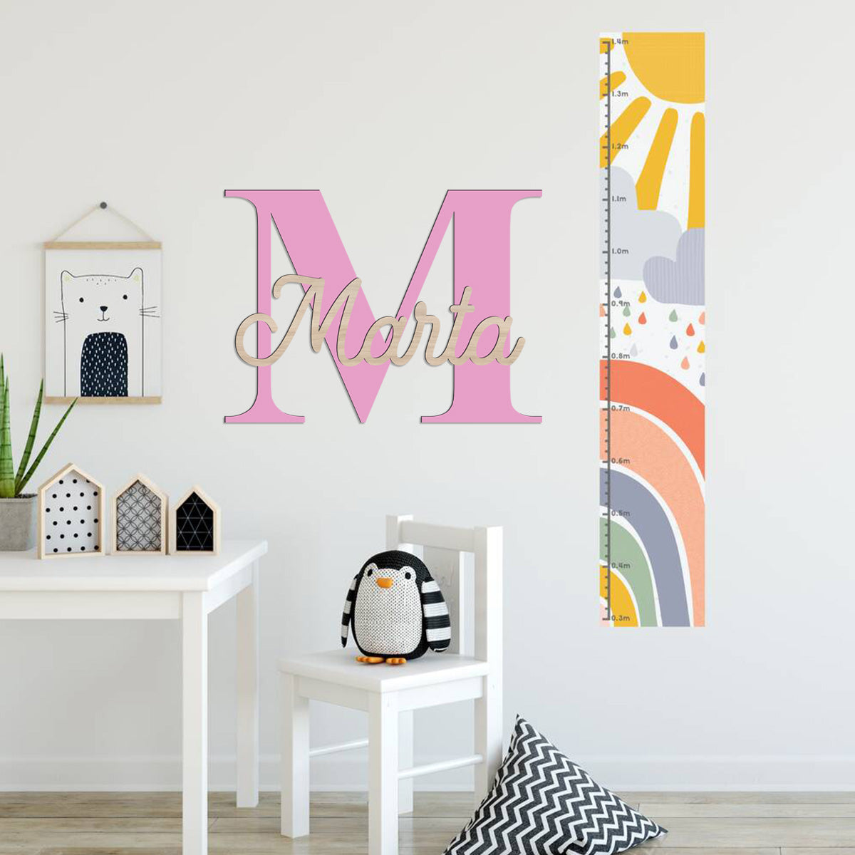 Decoro da parete per cameretta a forma di lettera con nome personalizzato