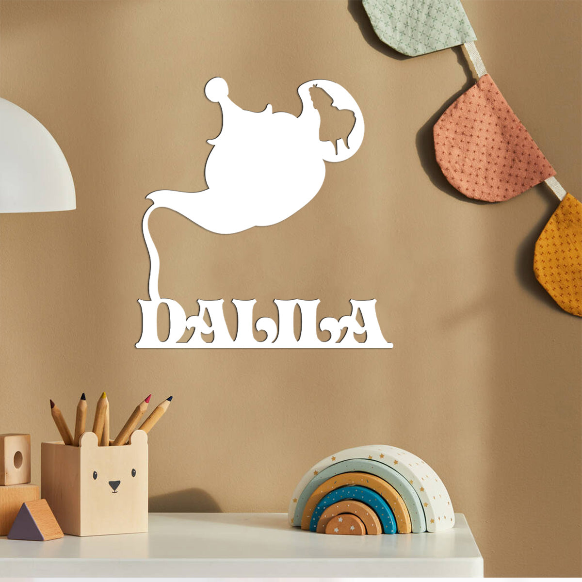 Decoro da parete Alice nel paese delle meraviglie Tazza con Nome