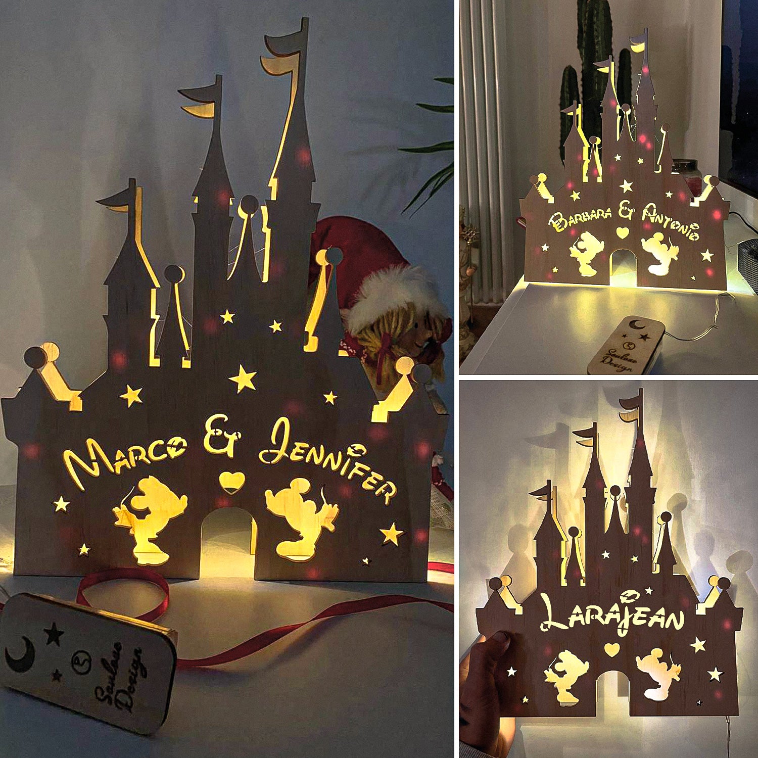 Lampada Castello Fiaba con Nomi Personalizzato