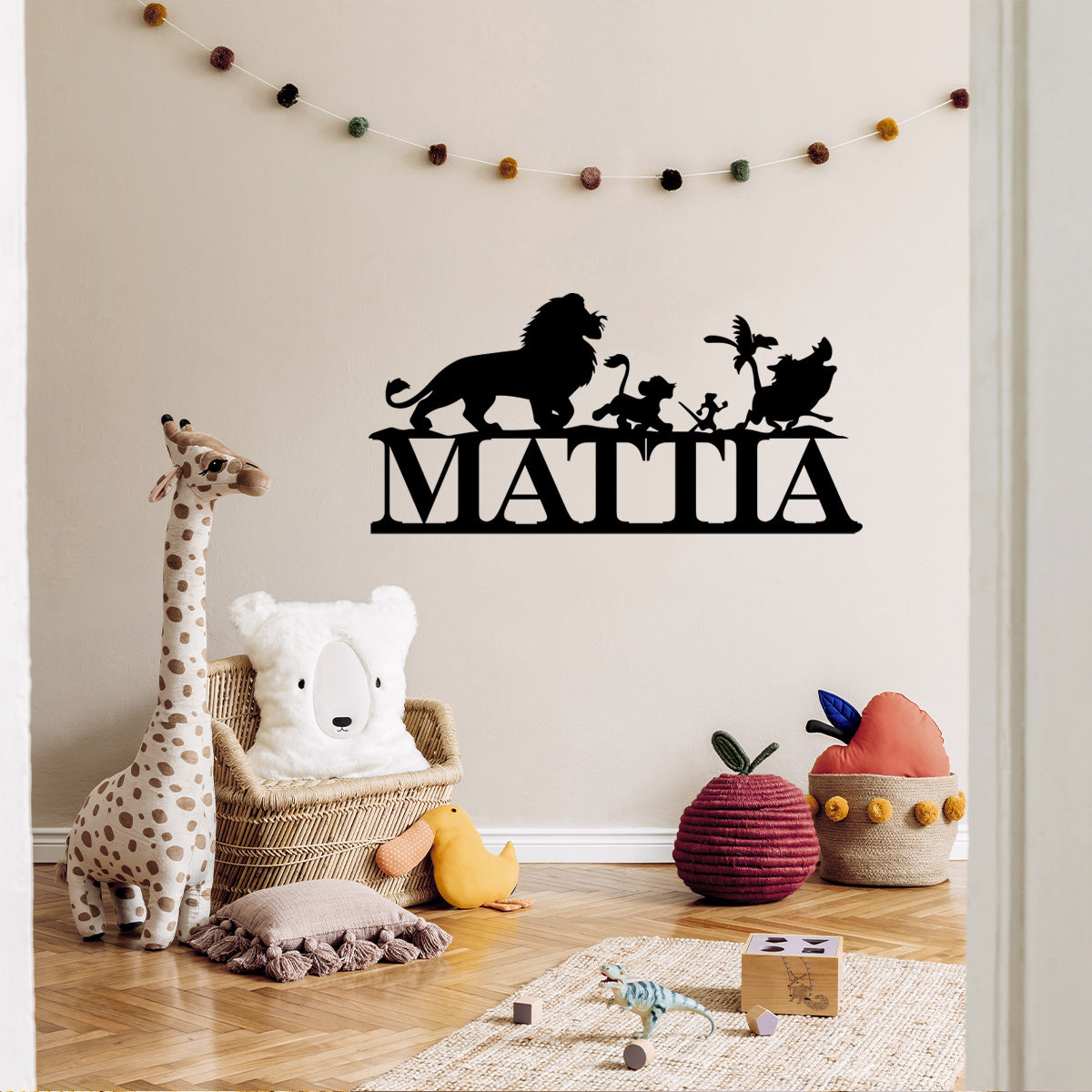 Decoro da parete ispirato al Re leone con Nome Personalizzato