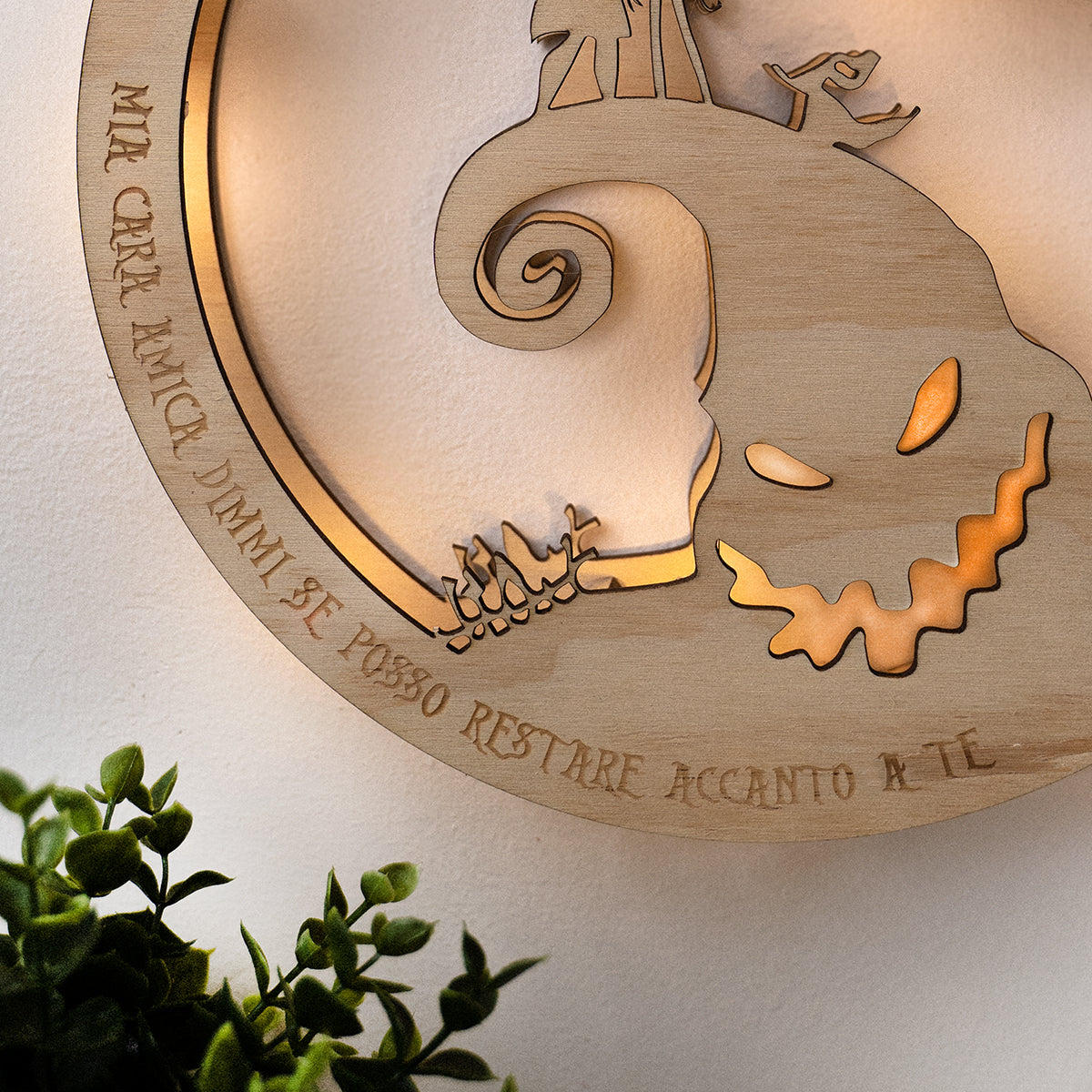 Lampada da parete ispirata a Nightmare Before Christmas con nomi personalizzati