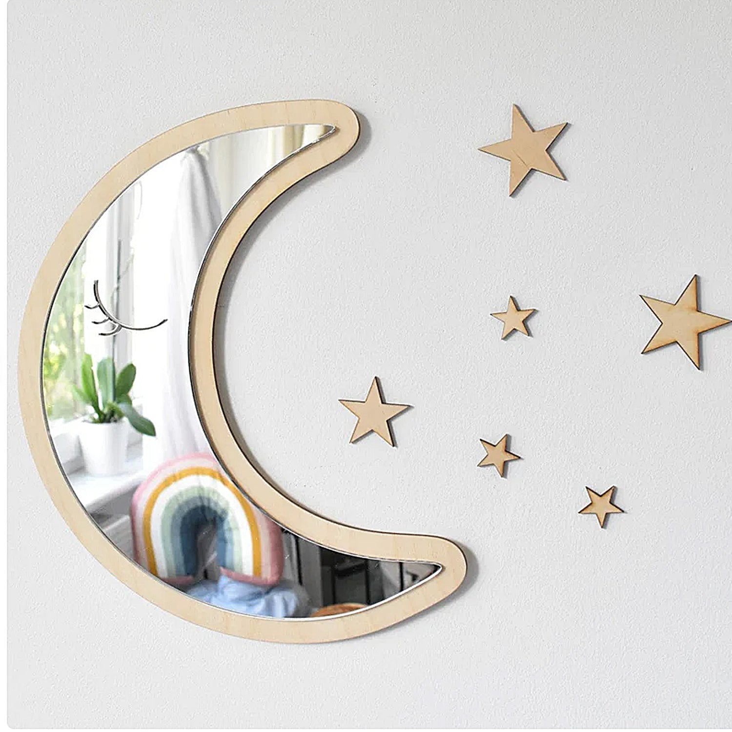 Specchio LUNA Infrangibile legno decorazioni in legno per la camera de