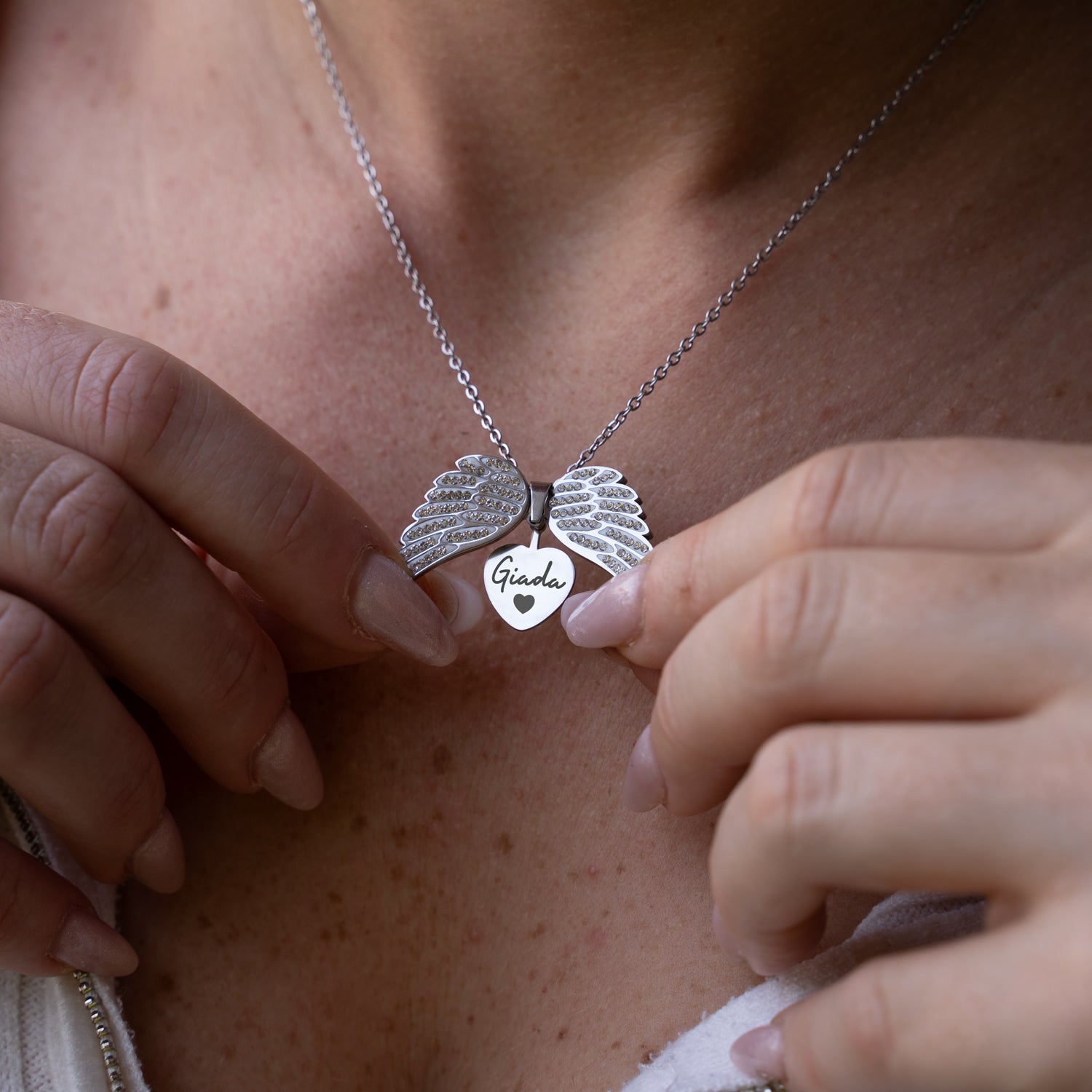 Collana Angelo mio con incisione personalizzata