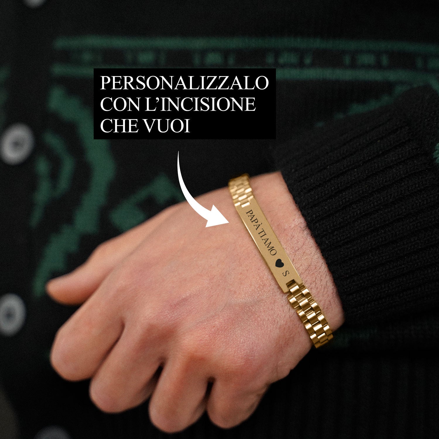 Bracciale da uomo con maglia orologio di lusso personalizzabile