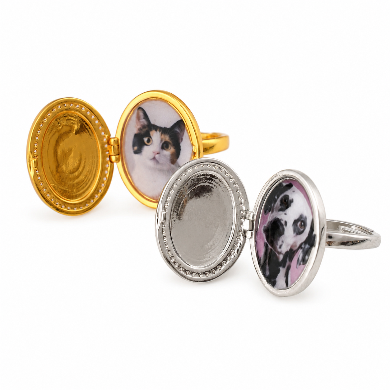 Anello Ovale Scrigno del Cuore Personalizzato con Foto e Incisione