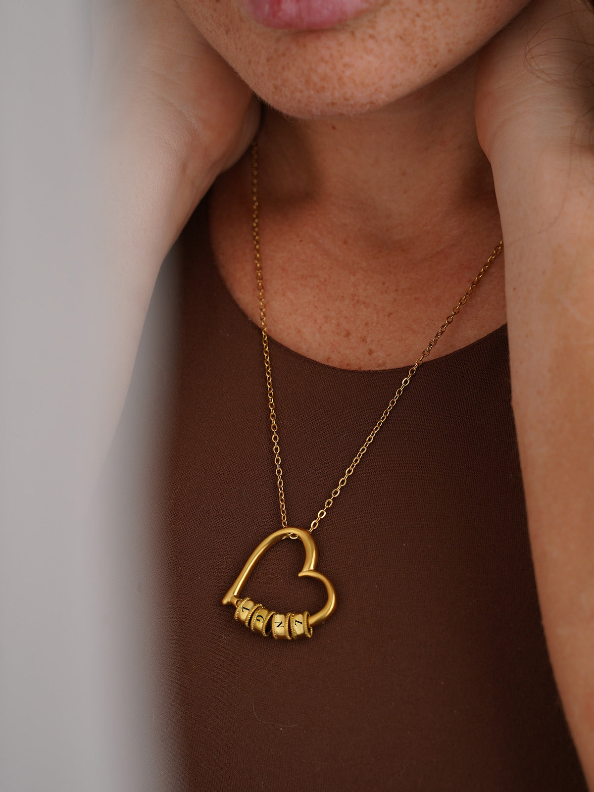 Collana Cuore Lucchetto con Charm ✦ Le iniziali del tuo Cuore